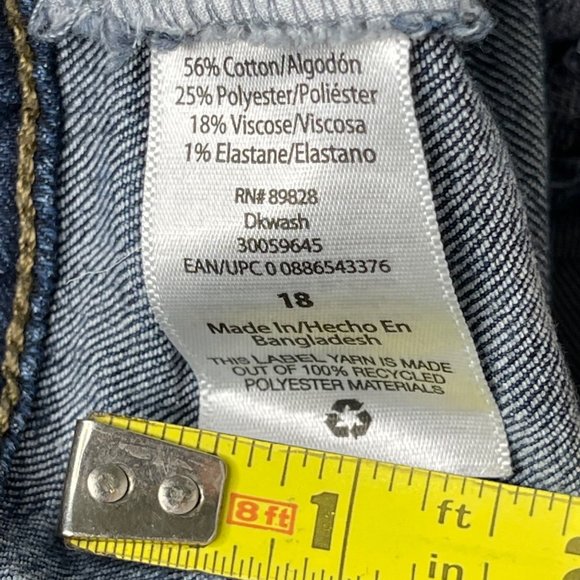 Sofia Jeans by Sofia Vergara Skinny Ankle size 18 medium wash raw hem blue jeans - Picture 7 of 11